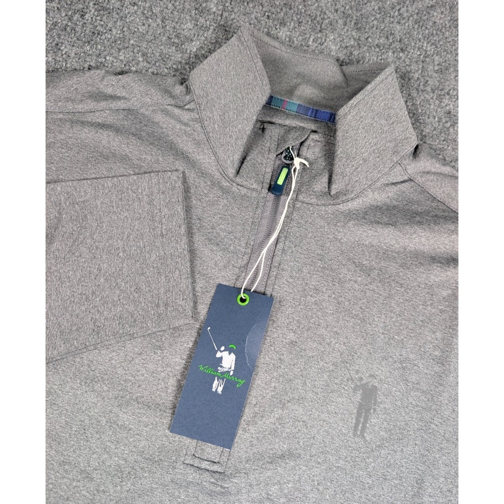 William Murray‎ Chip Shot Pullover Mens L Gray 1/4 Zip Golf Performance NWT